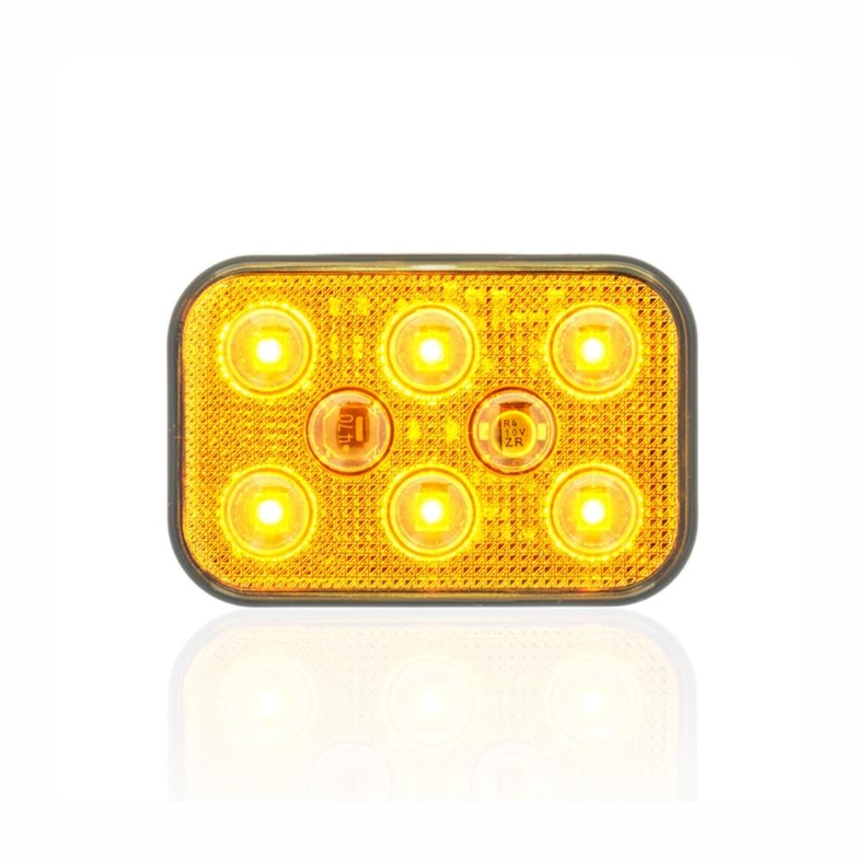 SANEL 10V-30V İKAZ LAMBASI ÇAKARLI 6-LEDLİ YAPIŞKANLI 3M BANTLI SU GEÇİRMEZ SARI (60*40 MM)