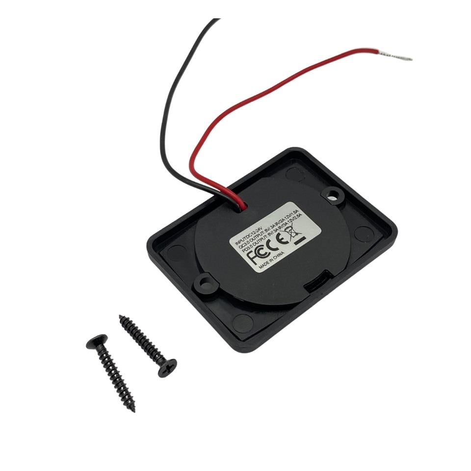 12V-24V TELEFON ŞARJ CİHAZI (USB+TYPE-C) (1A/2.1A) (KAPAKLI MARİN)