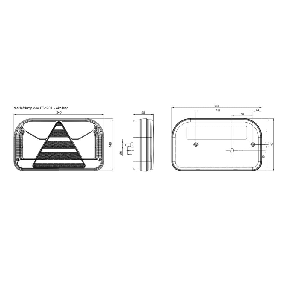 FRISTOM 10V-30V STOP LAMBASI (NEON LEDLİ) (6 FONKSİYONLU) (241*140*44 MM) E9