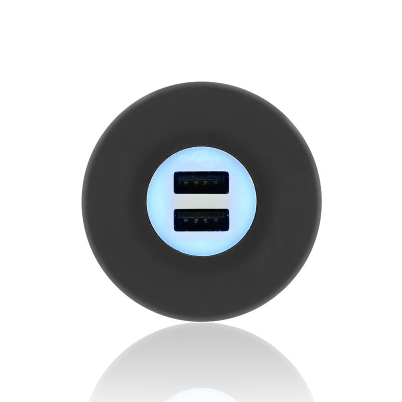SANEL 12V-24V TELEFON ŞARJ CİHAZI (USB X 2) (1A X 2) (MAVİ LED IŞIK)