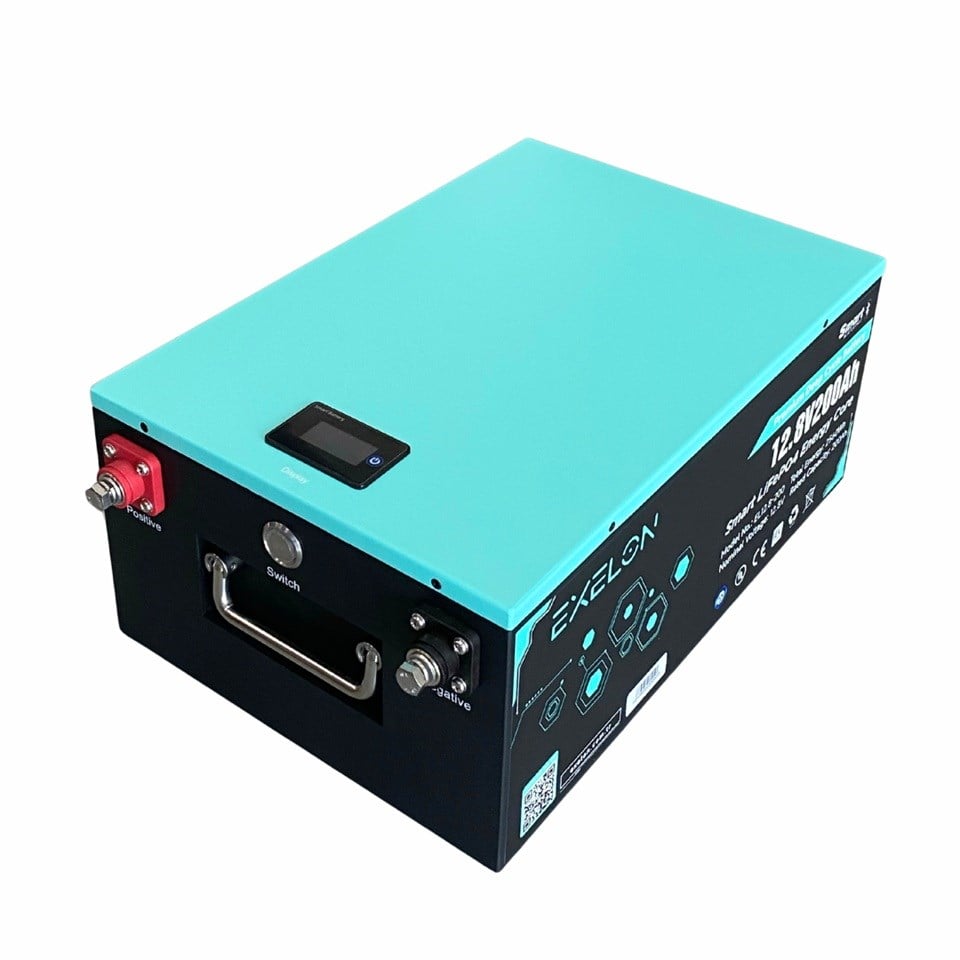 EXELON 12V 200 AH LITHIUM DEEP CYCLE AKÜ (SMART LIFePO4 BATTERY) 2560Wh (460*290*221) (21 KG)