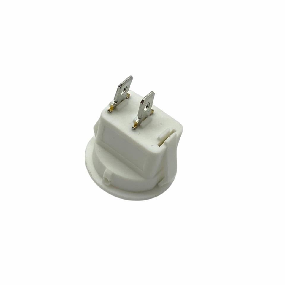 TUŞLU ANAHTAR YUVARLAK (20 MM) (2 FİŞ) (ON-OFF) BEYAZ