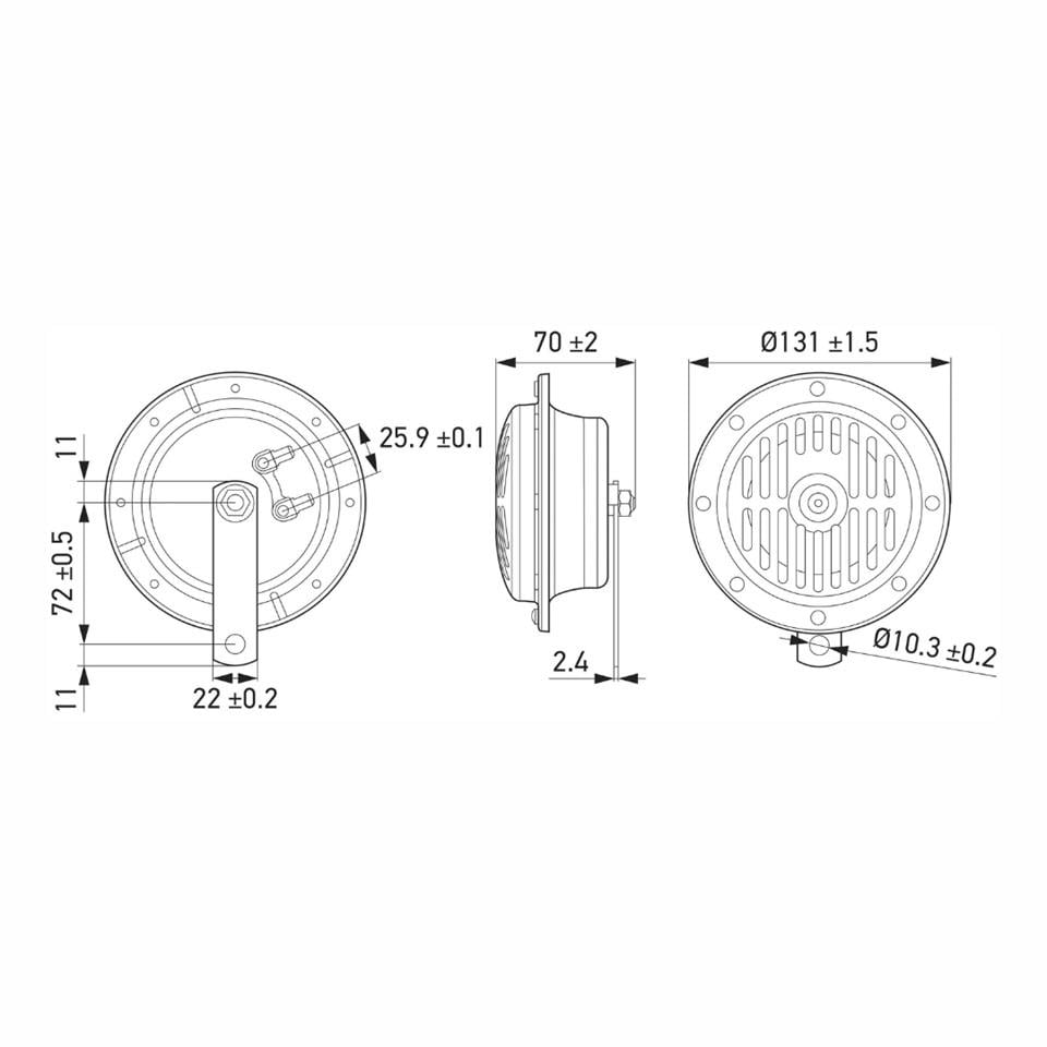 HELLA 12V DİDİT KORNA 310/380 HZ SÜPERTON (SİYAH) (TAKIM)