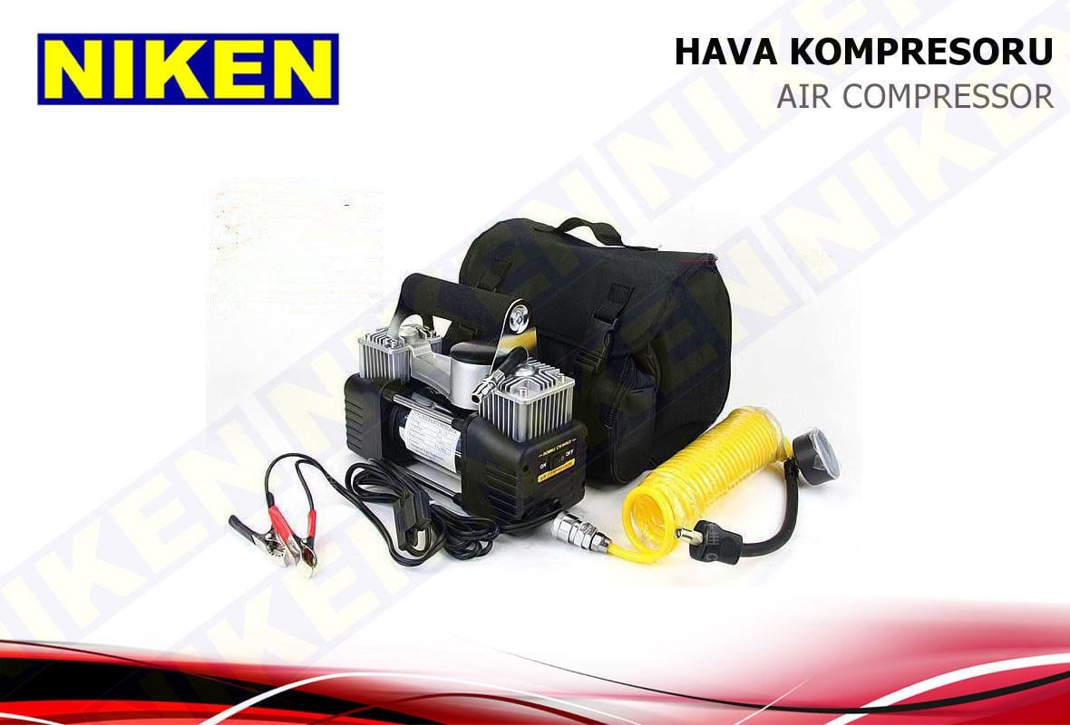 12V LASTİK ŞİŞİRME HAVA KOMPRESÖRÜ METAL ÇİFT PİSTONLU 150 psi