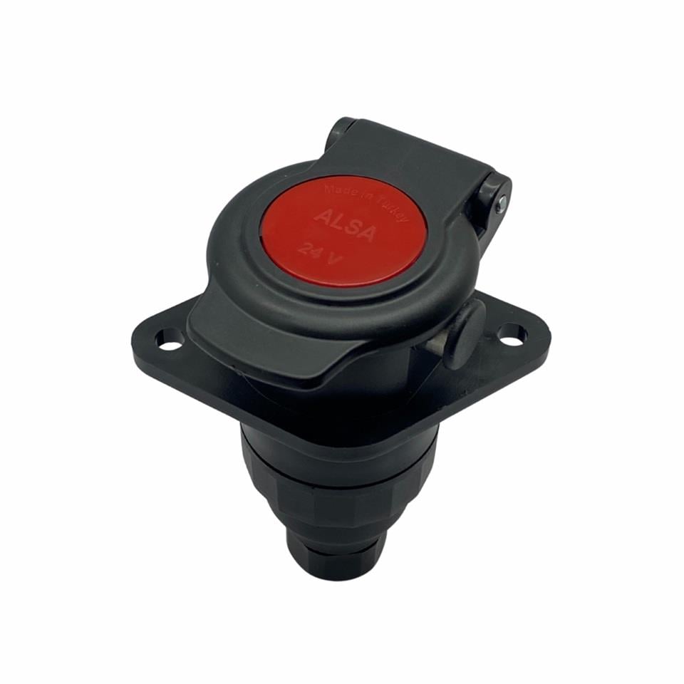 TIR ABS-EBS SOKETI (RÖMORK FİŞİ) (7'Lİ DİŞİ) (KIRMIZI KAPAKLI)