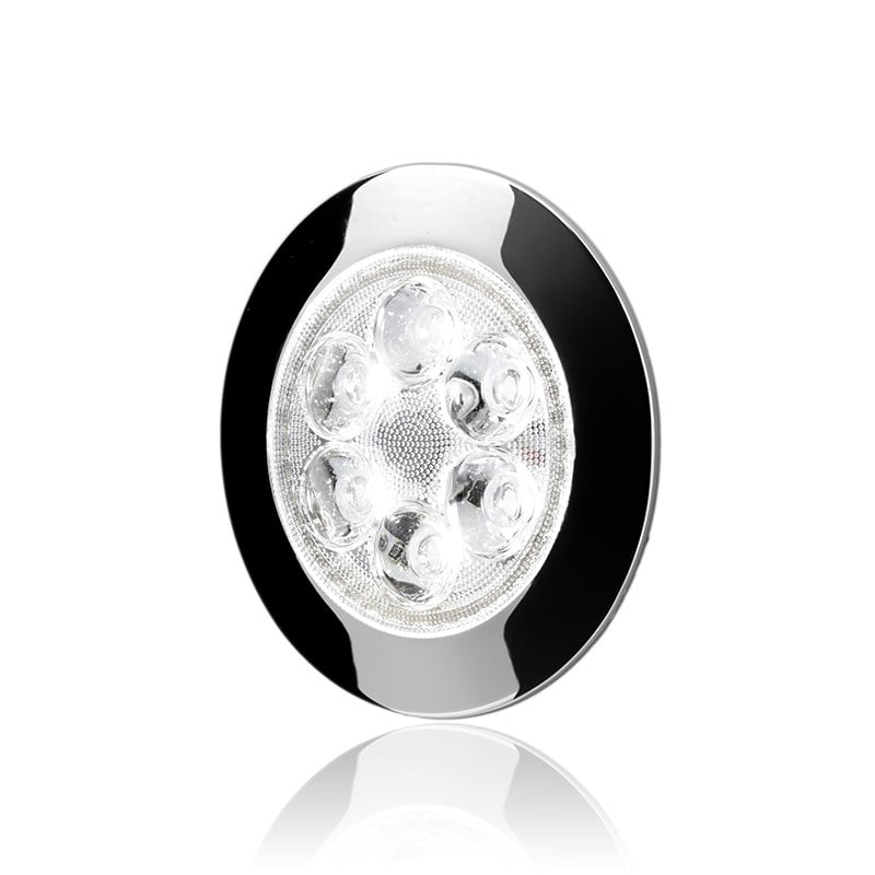 SANEL 12V-24V SPOT TAVAN LAMBA 6 LEDLİ 3000K SICAK BEYAZ (SU GEÇİRMEZ) (90 MM) (BUTONSUZ)