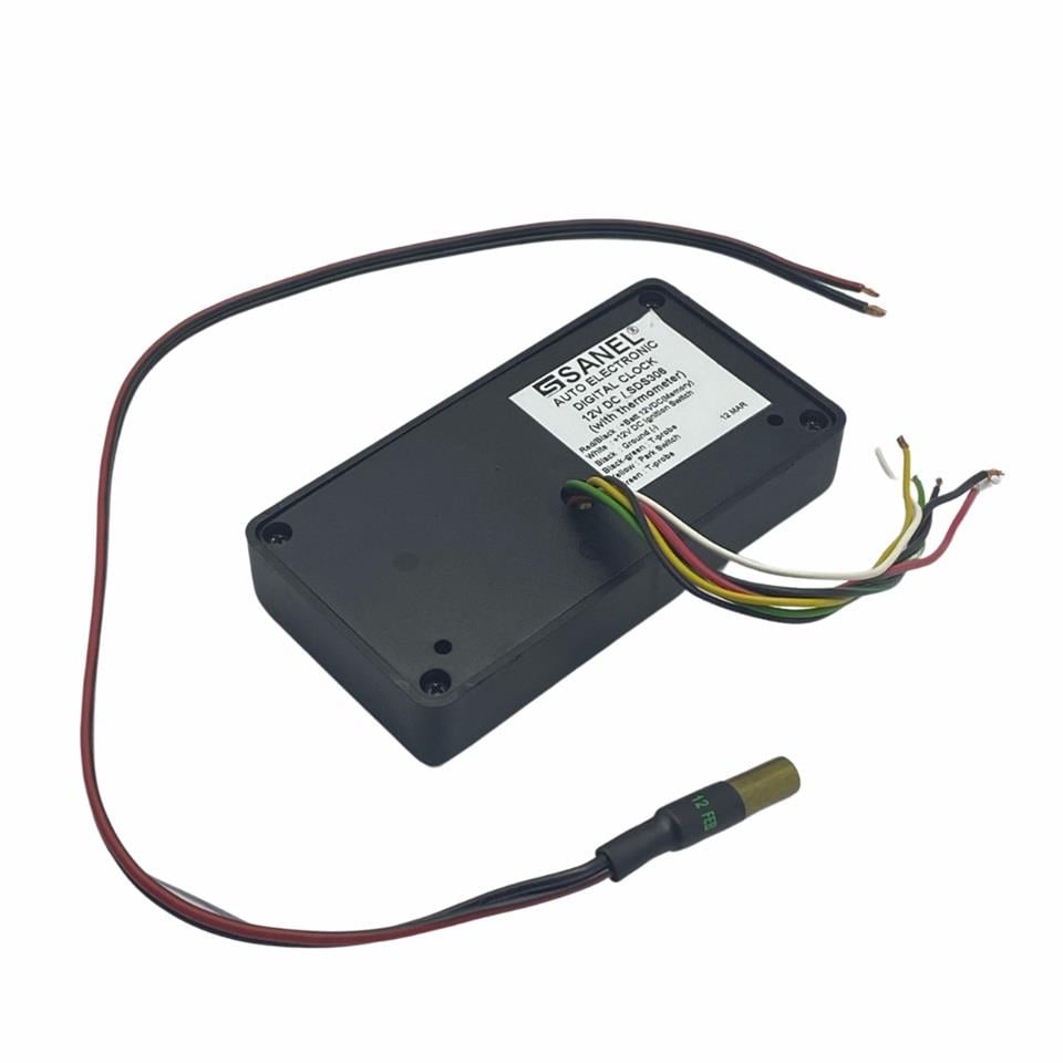 SANEL 12V-24V DİJİTAL ZAMAN SAATİ (İÇ VE DIŞ TERMOMETRELİ) (118*62*21 MM)