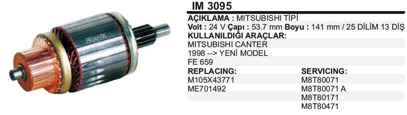 24V MARŞ KOLLEKTÖRÜ MITSUBISHI TİPİ 13 DİŞ HYUNDAI KAMYON-MITUBISHI CANTER FE659-FORKLİFT