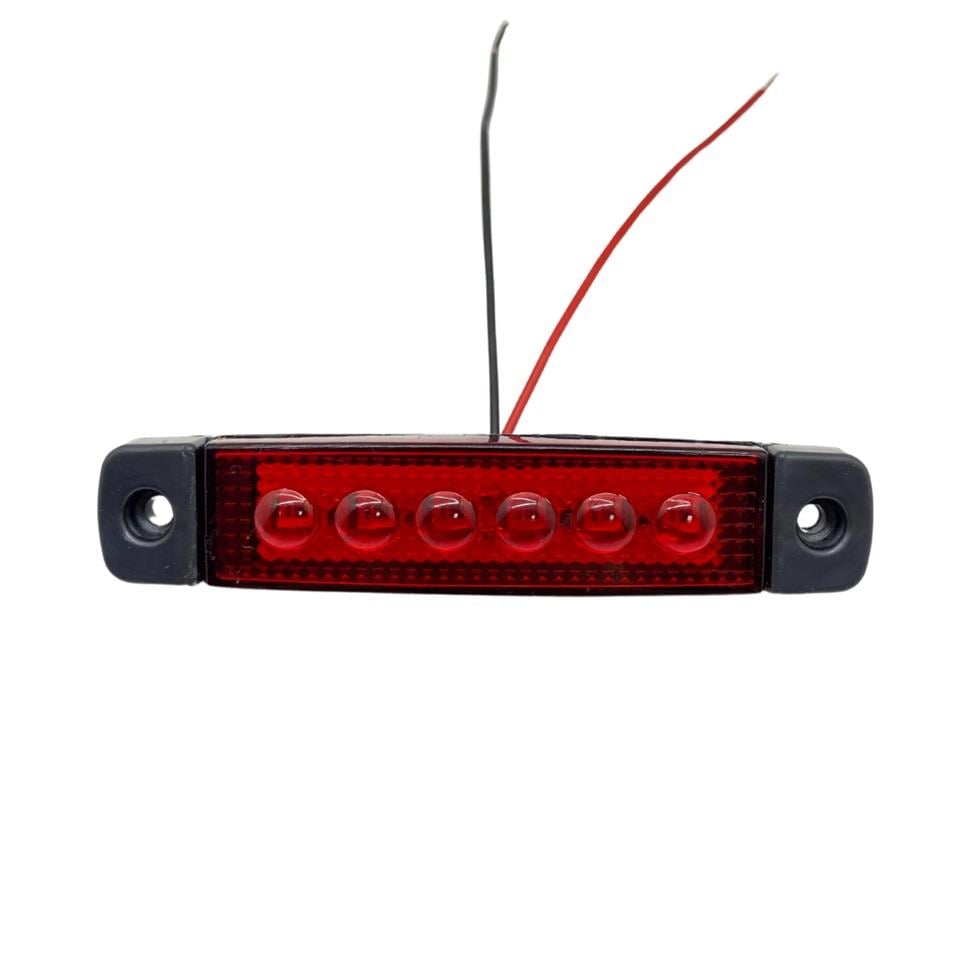 12V-24V PARMAK LAMBA 6-LEDLİ KIRMIZI (95*19 MM)