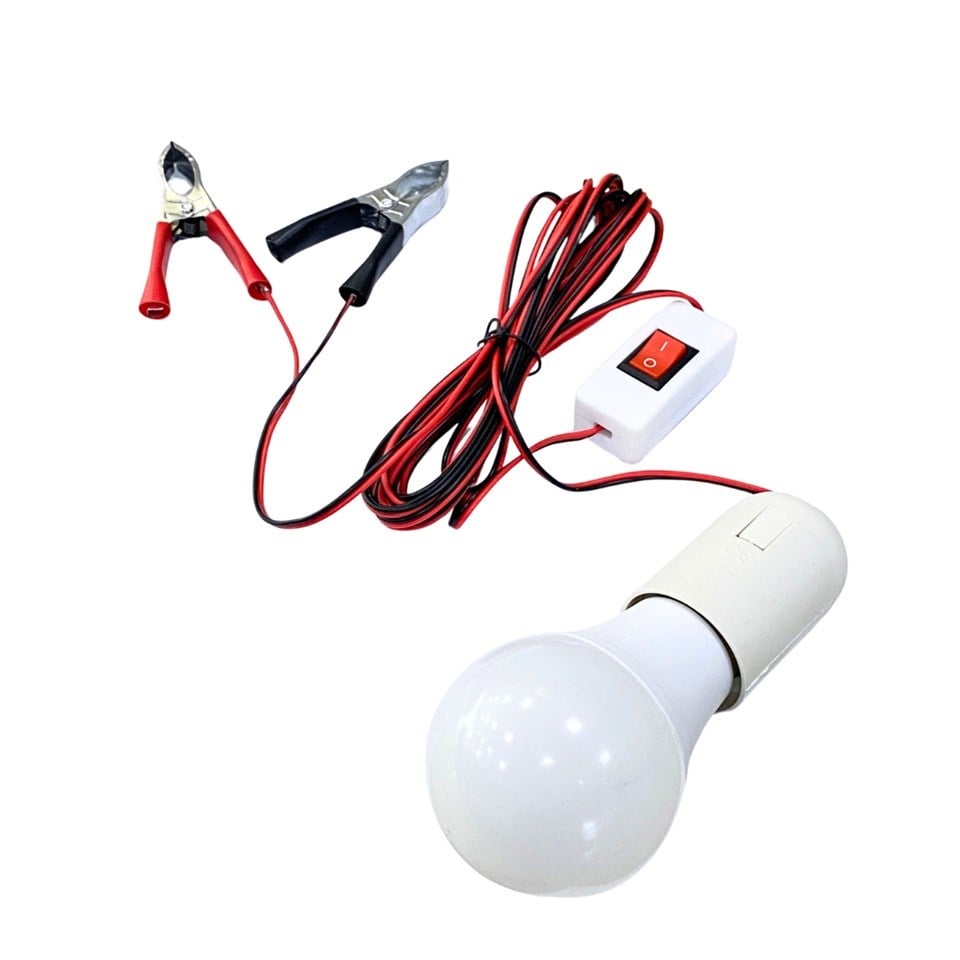 12V SEYYAR LAMBA LEDLİ 5W (ANAHTARLI) (4 MT KABLOLU) (ÇAKMAK FİŞLİ-MAŞALI)