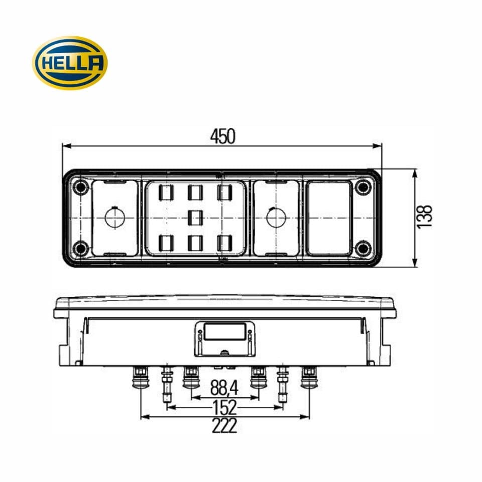 HELLA 24V STOP LAMBASI LEDLİ KRONE DORSE BOYNUZLU SOL
