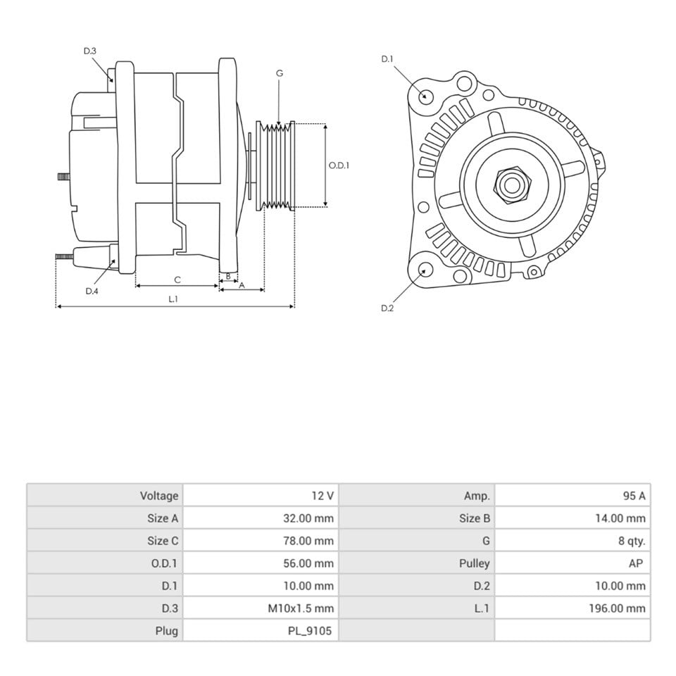 12V ALTERNATÖR DİNAMO ISKRA TİPİ 95 A JCB