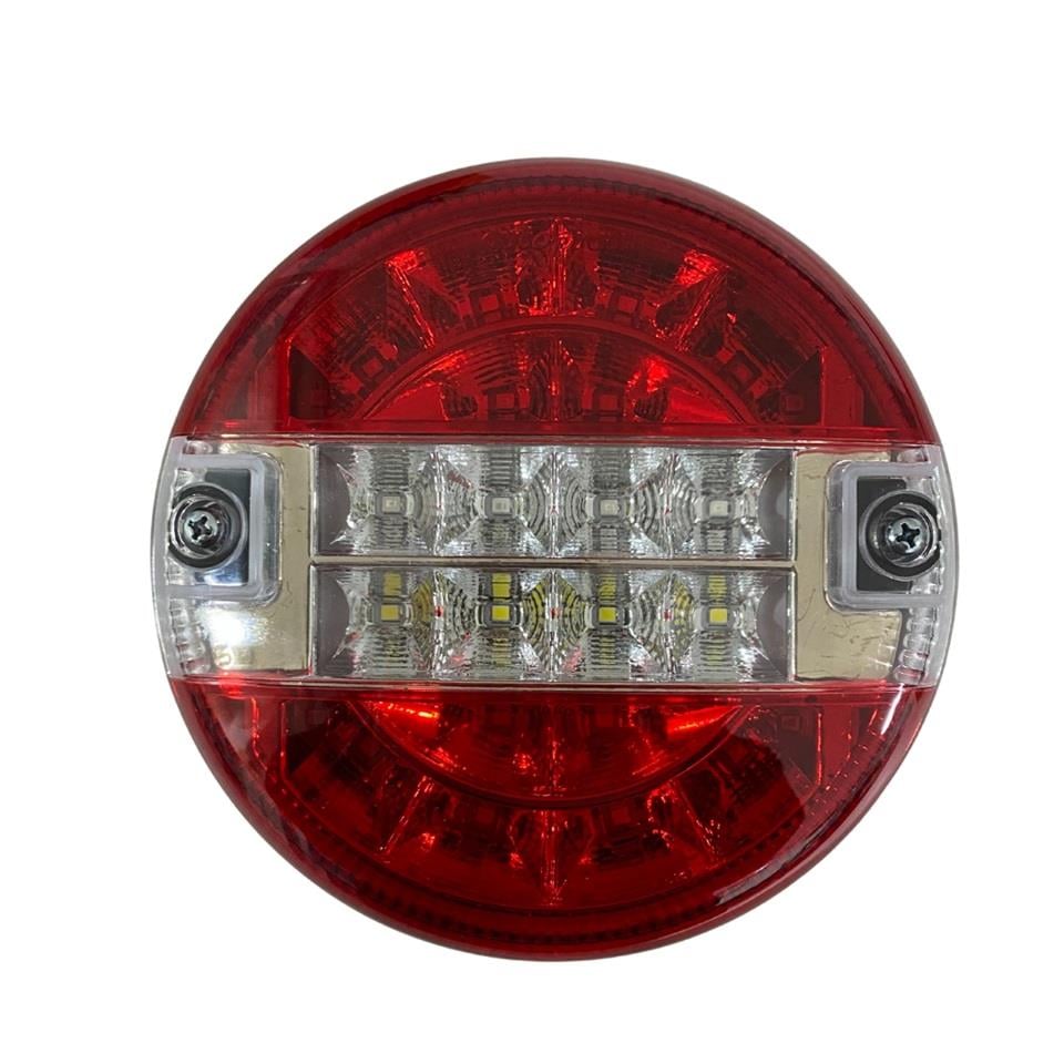 12V STOP LAMBASI YUVARLAK (LEDLİ) (3 FONKSİYONLU) (KIRMIZI-BEYAZ) (140*60 MM)