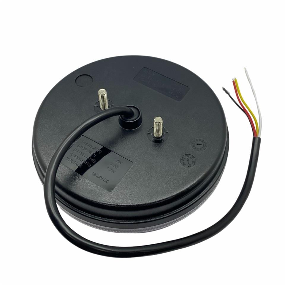 WOLFRAM 12V-24V STOP LAMBASI YUVARLAK (NEON LEDLİ-KAYAR SİNYALLİ) (3 FONKSİYONLU) (140*35 MM) E9 SAĞ