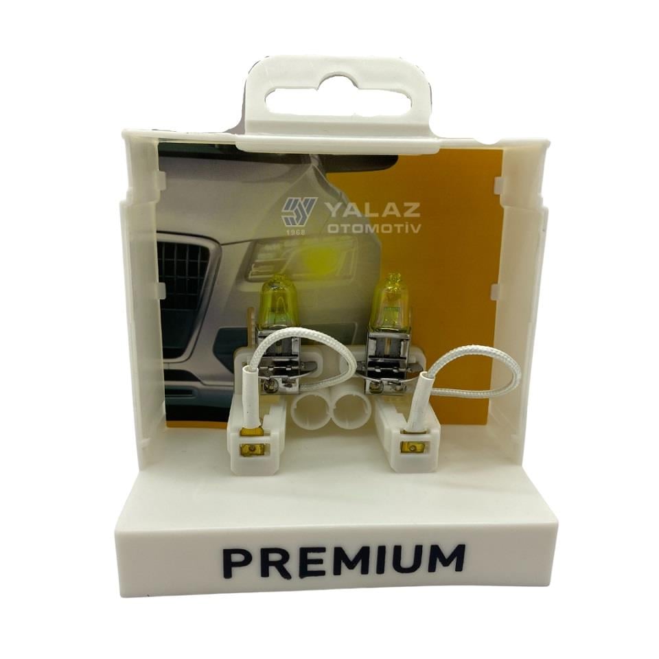 PREMIUM 12V H3 AMPUL 55W ULTIMATE YELLOW 3000K SARI (2 AD)