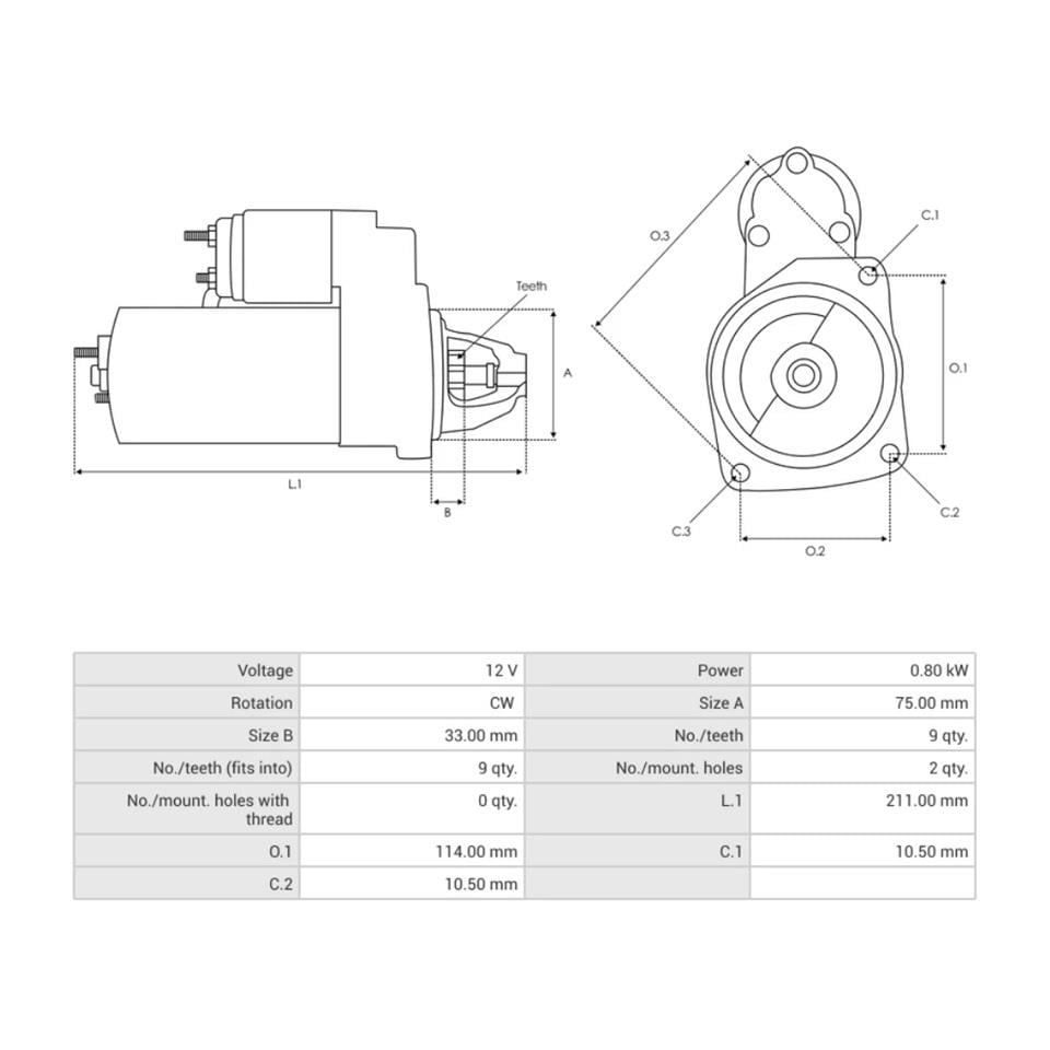 12V MARŞ MOTORU DENSO TİPİ 9 DİŞ 0.8 KW HONDA CIVIC/CONCERTO/CR-X/INTEGRA/JAZZ I
