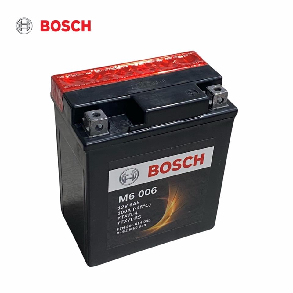 BOSCH 12V 6 AH MOTOSİKLET AKÜSÜ AGM 100 A (EN) (114*71*131) (M6 006) (YTX7L-4) (YTX7L-BS)