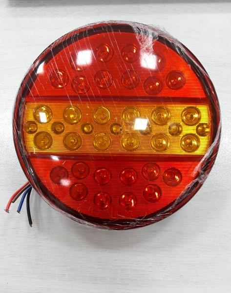 24V STOP LAMBASI YUVARLAK (LEDLİ) (3 FONKSİYONLU) (KIRMIZI-SARI) KABLOLU (140*60 MM)