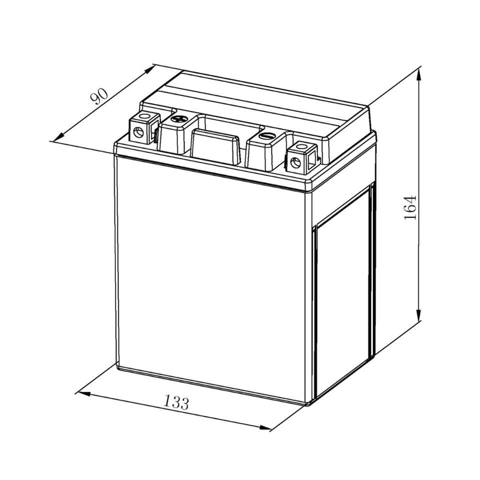 BOSCH 12V 12 AH MOTOSİKLET AKÜSÜ AGM 210 A (EN) (133*90*164) (FA125)  (YB14-A2) (YB14-B2) (TERS)