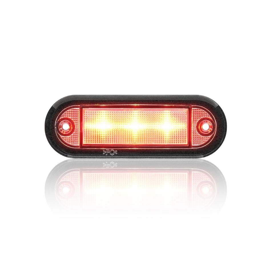 SANEL 12V-24V PARMAK LAMBA 3-LEDLİ KABLOLU (KIRMIZI) (84.3*29.8 MM) E9