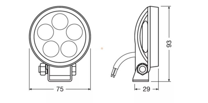 OSRAM 12V-24V OFF-ROAD ÇALIŞMA LAMBASI YUVARLAK (4 LEDLİ) 8W 6000K 550L (53 MT MESAFE) (75 MM) 2 AD