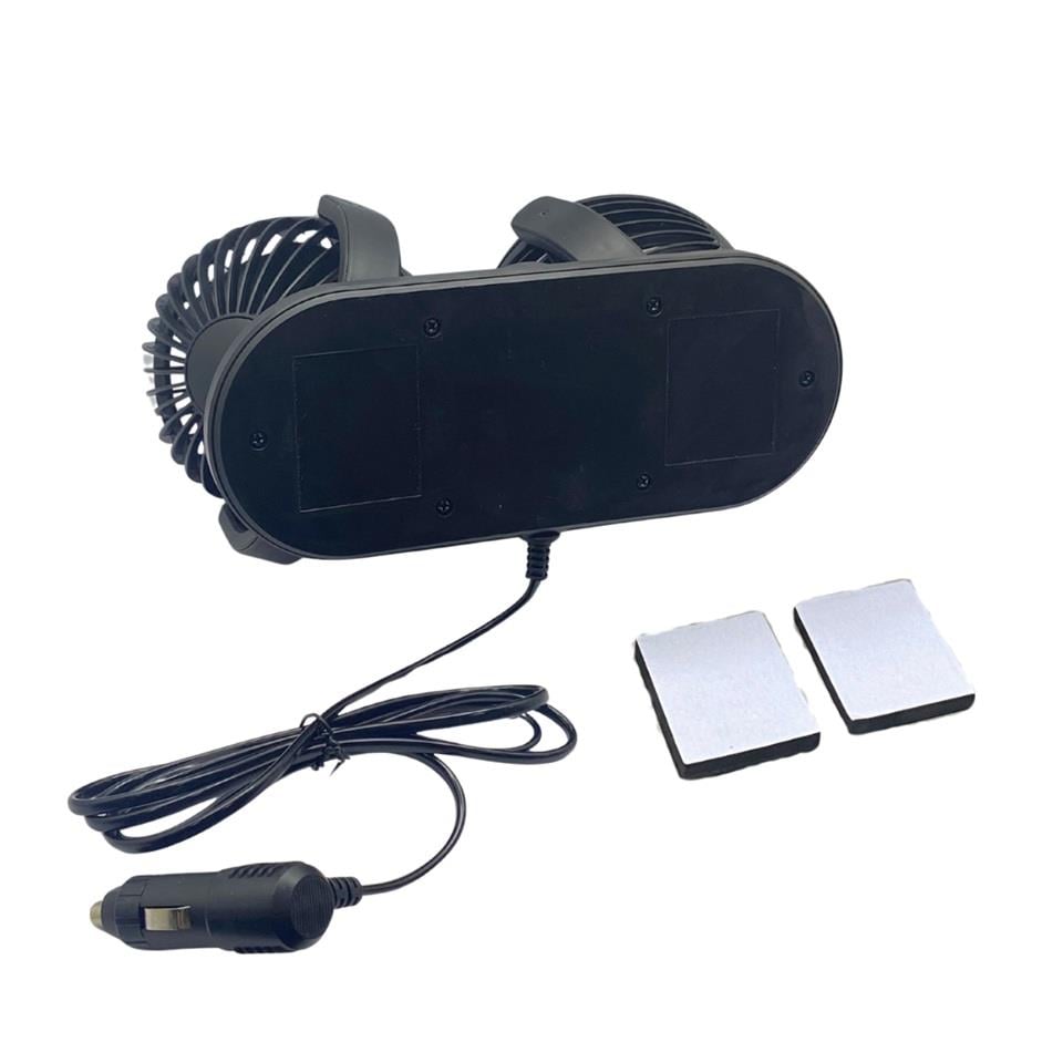 12V VANTİLATÖR 4 '' (ÇAKMAK FİŞLİ) (TORPİDO ÜSTÜ) (ÇİFT DEVRE) (360° AYARLANABİLİR) (255*110*140 MM)