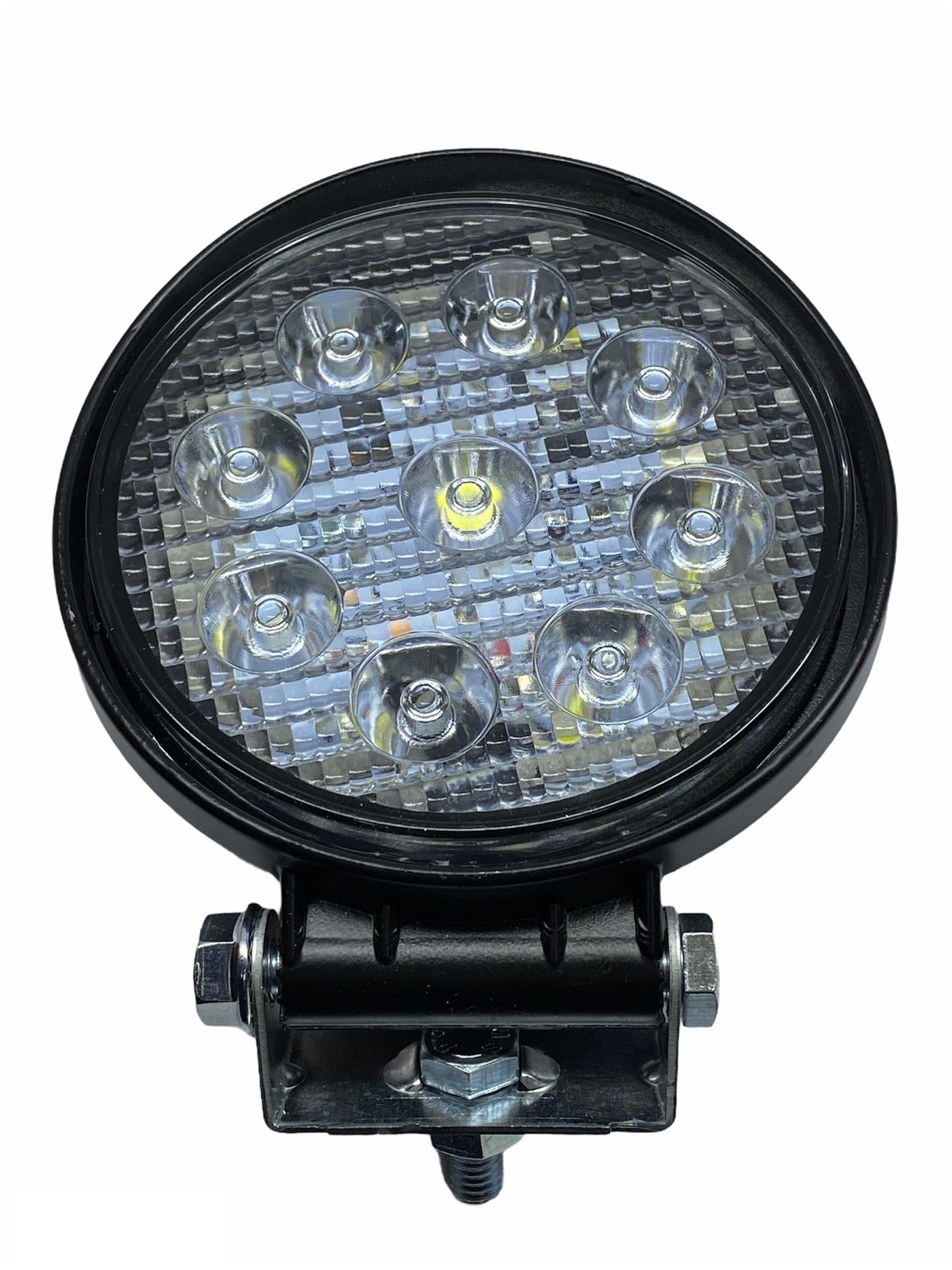 9V-48V ÇALIŞMA LAMBASI (9 X 3W POWER LEDLİ) YUVARLAK (114 MM)