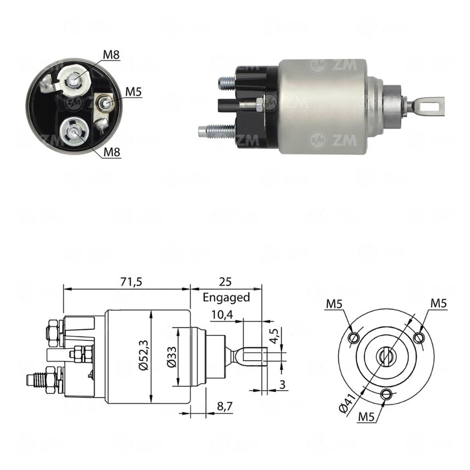 12V MARŞ OTOMATİĞİ (M6 SOL CIVATA) CITROEN AX/BERLINGO/C3/SAXO/XSARA-PEUGEOT 106/205/206/306/PARTNER
