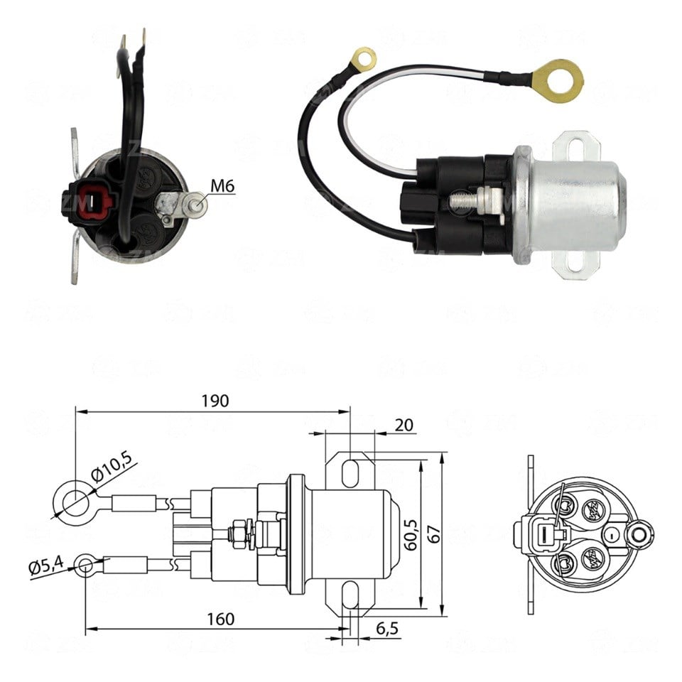 ZM 24V MARŞ YARDIMCI ARA OTOMATİK MITSUBISHI TİPİ KABLOLU (ÇİFT ÇIKIŞ) SOKETLİ