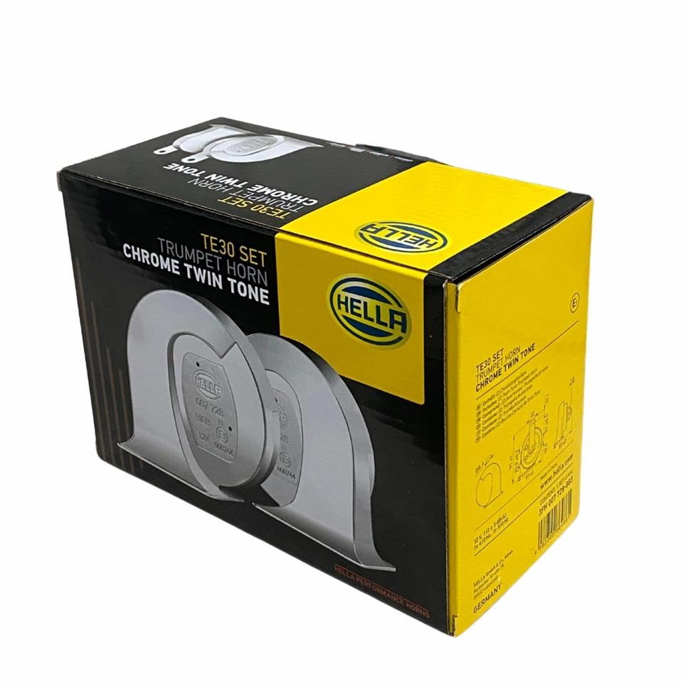 HELLA 12V DADAT KORNA 60W 112 dB 410/510 HZ (2 FİŞLİ) (KROM KAPLAMA) TAKIM TE30