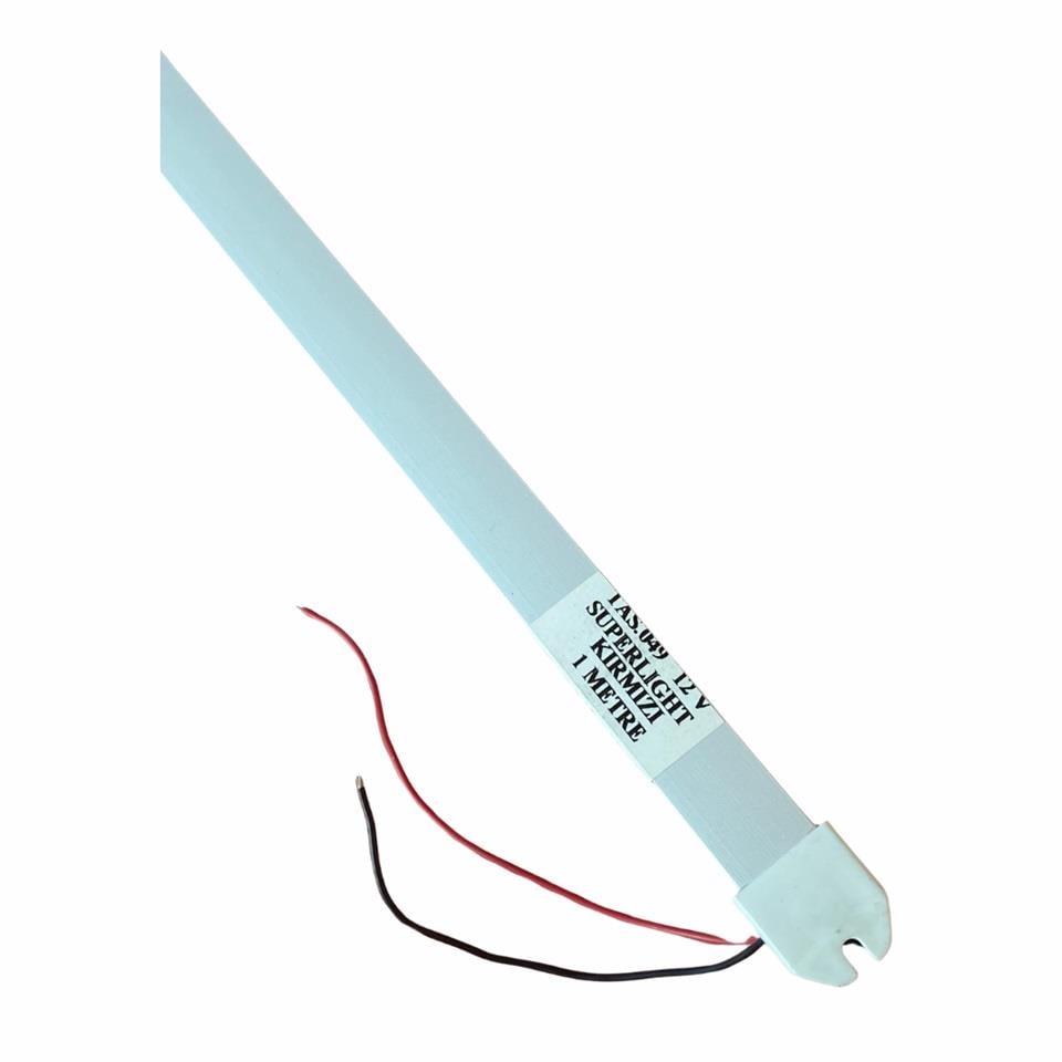 12V FLORESAN TAVAN LAMBASI 72 LEDLİ ANAHTARLI (ŞEFFAF CAM) (KIRMIZI) (100 CM)