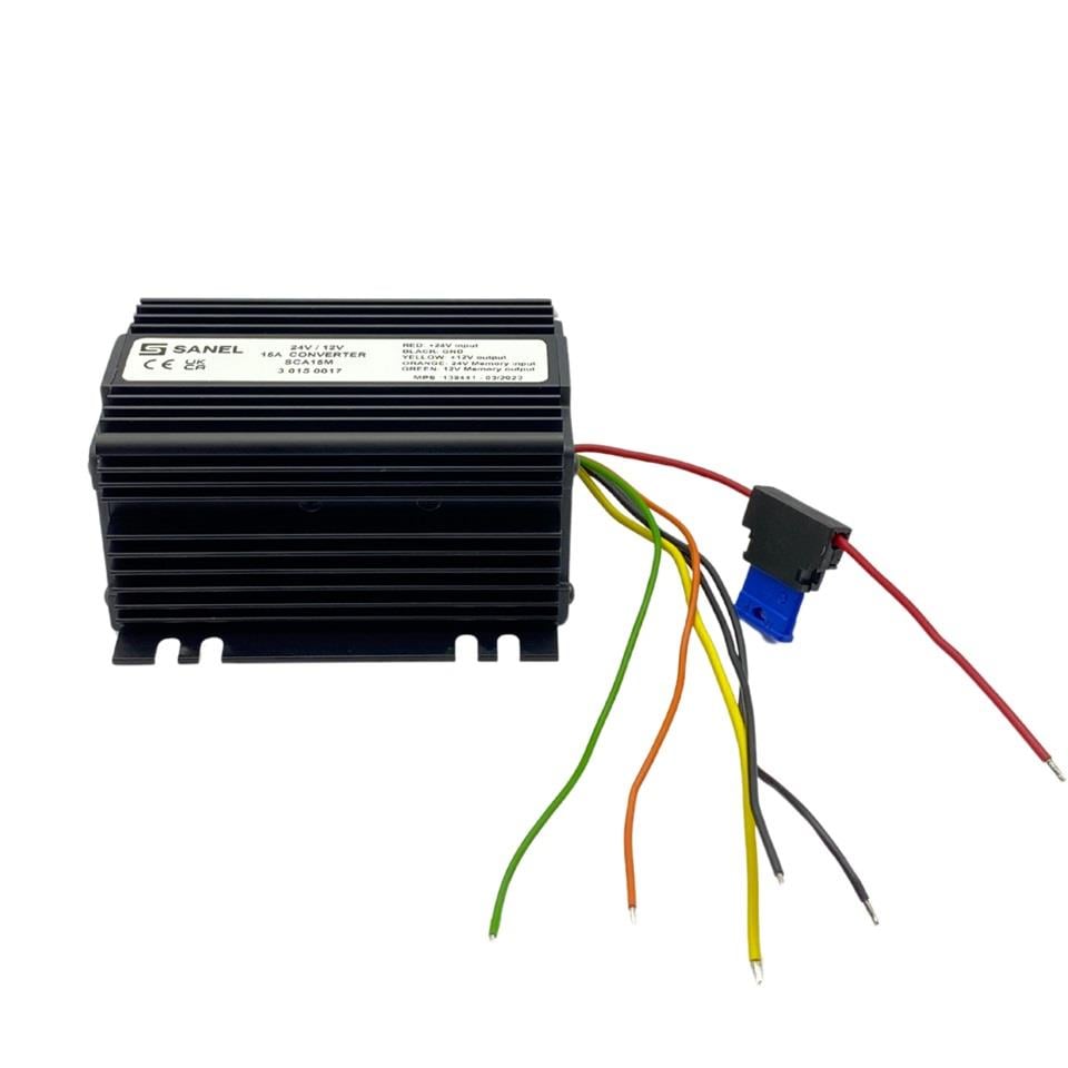 SANEL 24V>12V KONVERTÖR (VOLTAJ DÜŞÜRÜCÜ) 15 A HAFIZALI