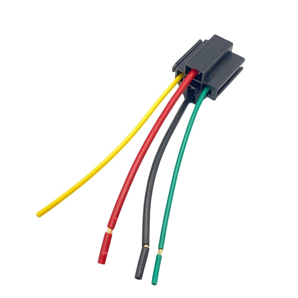 RÖLE SOKETİ (RÖLE YUVASI) (4 UÇLU/5 UÇLU 80 A) (2 UÇ KÜÇÜK / 3 UC BÜYÜK) (3 MM) (KABLOLU)