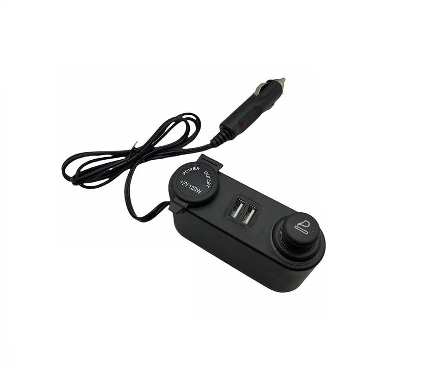 12V 120W ÇAKMAK SOKETİ (ENERJİ SOKETİ) (ÇAKMAK + USB 2 ŞARJLI 6A) (KABLOLU)