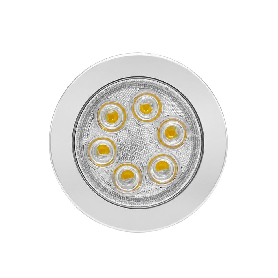 SANEL 12V-24V SPOT TAVAN LAMBA 6 LEDLİ 3000K SICAK BEYAZ (SU GEÇİRMEZ) (90 MM) (BUTONSUZ)