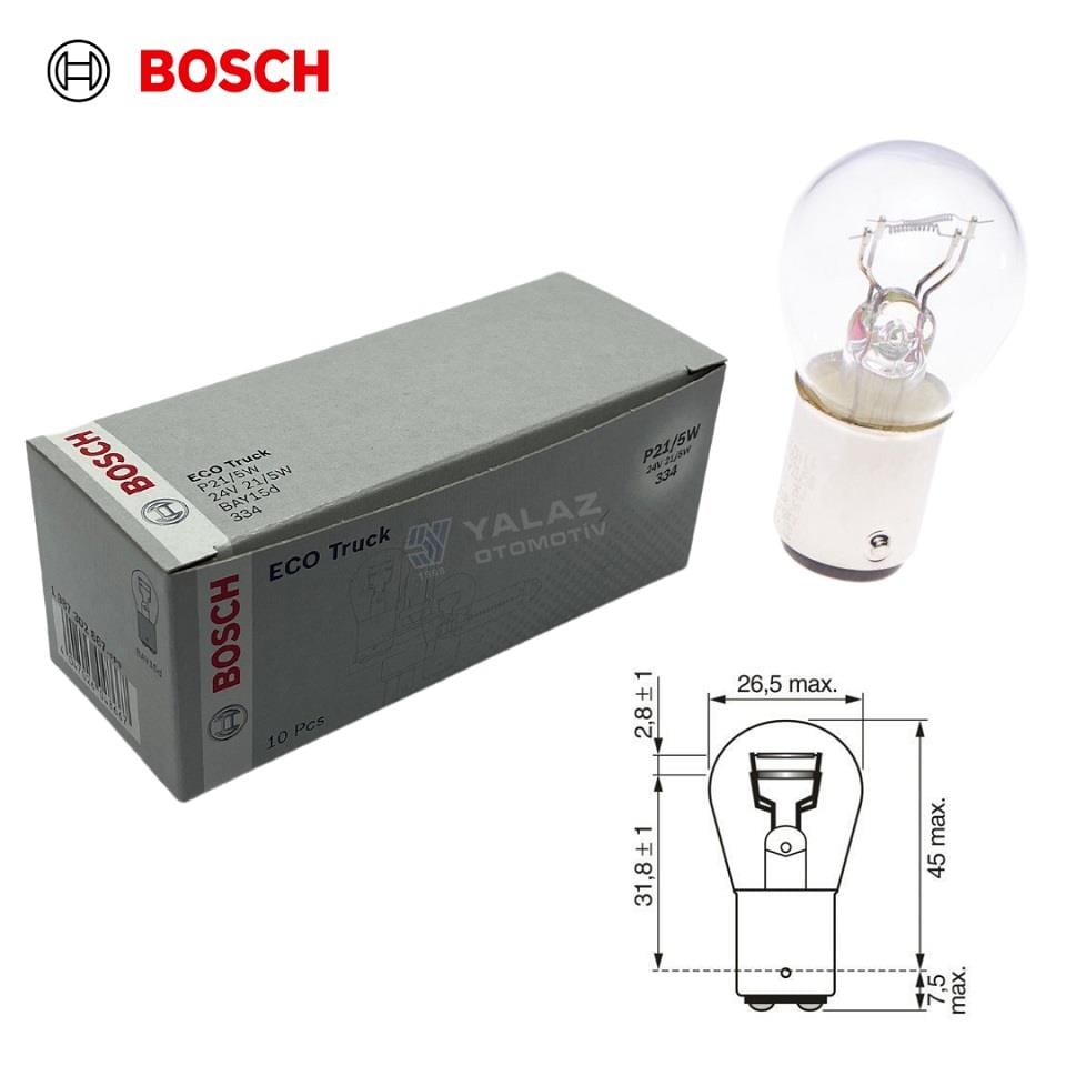 BOSCH 24V 1016 AMPUL 21/5W (10ADET)