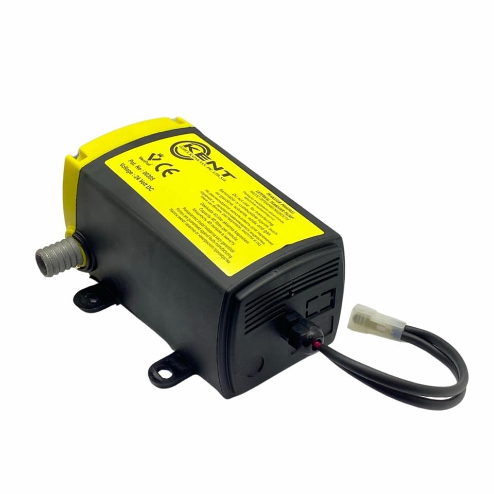 24V SIVI AKTARMA POMPASI 150W (40 LT/DK) (DIŞTAN) (GİRİ > ÇIKIŞ 19 MM) (170*95*90 MM)