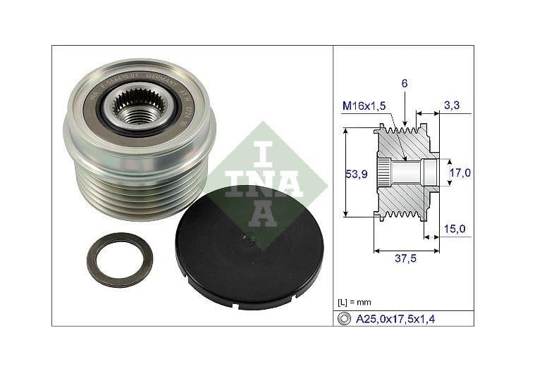 INA ALTERNATÖR KASNAK RULMANLI 6-KANAL FORD MONDEO 2000-2007/TRANSİT 2000-2006