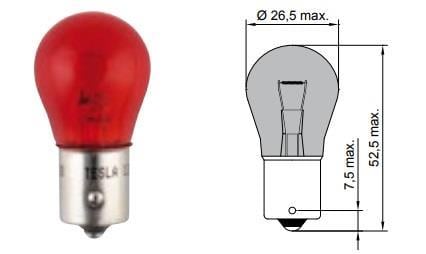 TESLA 12V 93 AMPUL 21W (YAKIN TIRNAK) (KIRMIZI)
