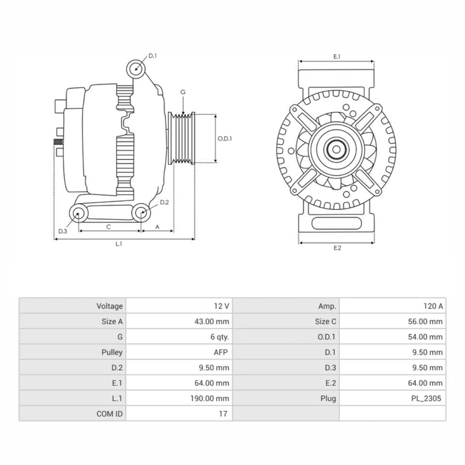 MARELLI 12V ALTERNATÖR DİNAMO 120 A (LIN) (START-STOP) FIAT 500L/EGEA/GRANDE PUNTO-ALFA ROMEO MITO