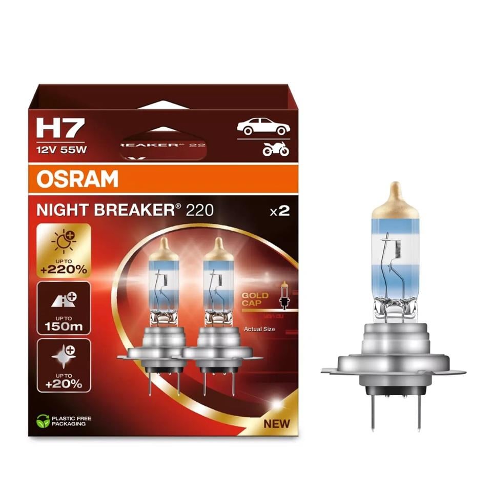 OSRAM 12V H7 AMPUL 55W +%220 FAZLA IŞIK NIGHT BREAKER (2 AD)
