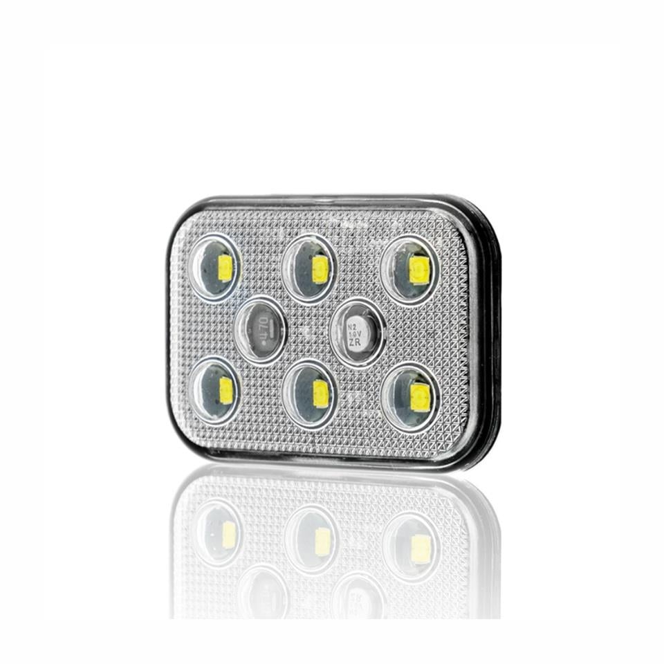 SANEL 10V-30V İKAZ LAMBASI ÇAKARLI 6-LEDLİ YAPIŞKANLI 3M BANTLI SU GEÇİRMEZ BEYAZ (60*40 MM)