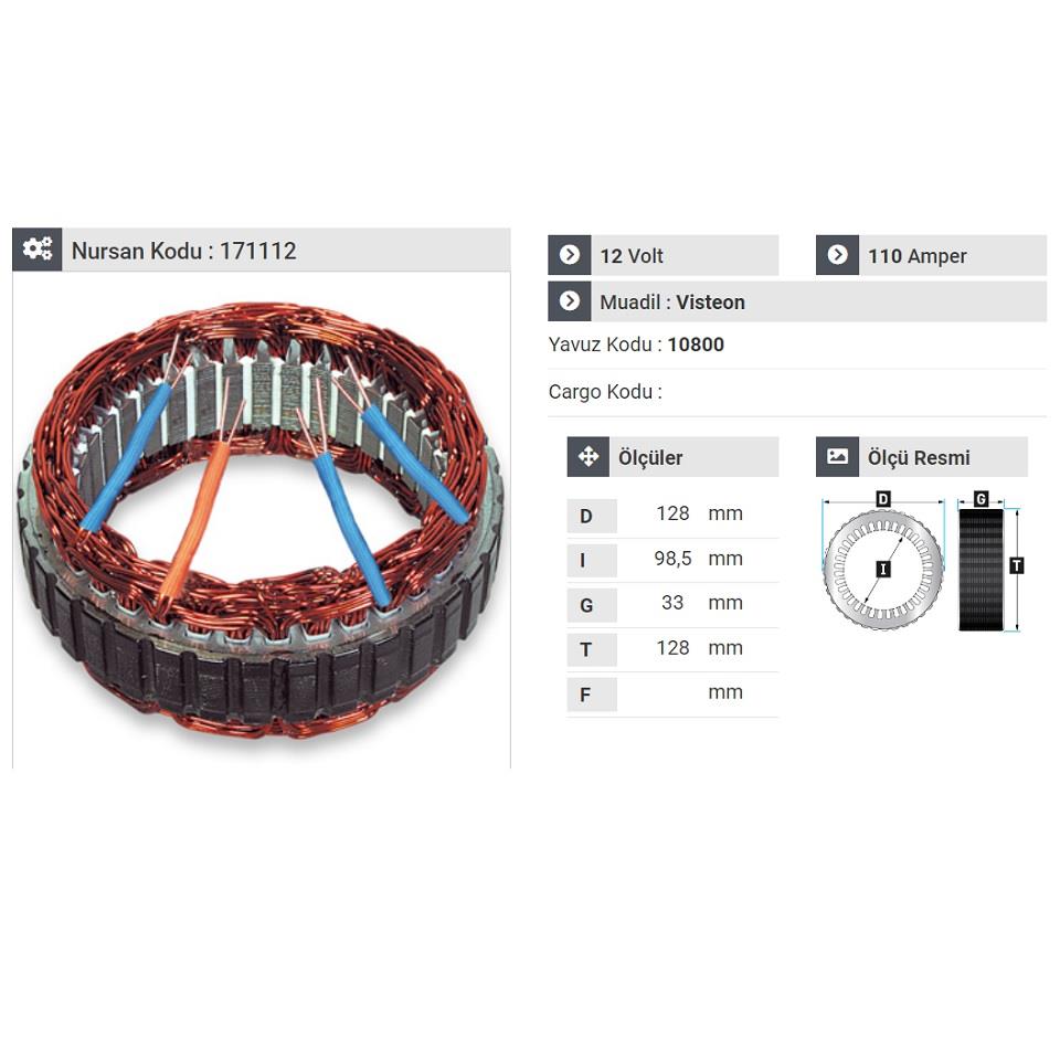 12V ALTERNATÖR STATÖR VISTEON TİPİ (4 UÇLU) FORD