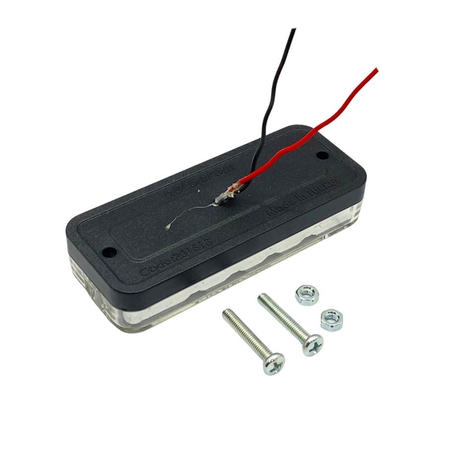 12V-24V YAN PARK LAMBASI DORSE SİDE MARKER BEYAZ (8 LEDLİ) (100*40 MM)