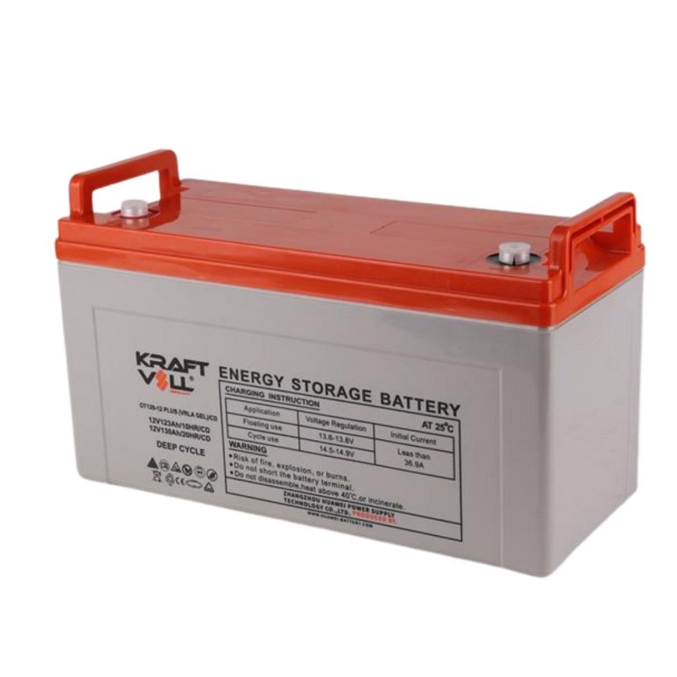 KRAFTVOLL 12V 123 AH/130 AH DEEP CYCLE JEL AKÜ (406*172*208) (37.4 KG)
