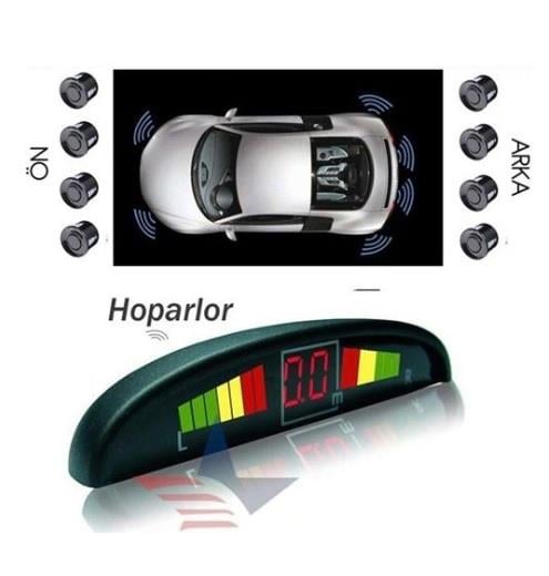 PARK SENSÖRÜ SES İKAZLI+OVAL GÖSTERGELİ (SES AYARLI) (8 GÖZLÜ) (ÖN-ARKA) (22 MM) SİYAH