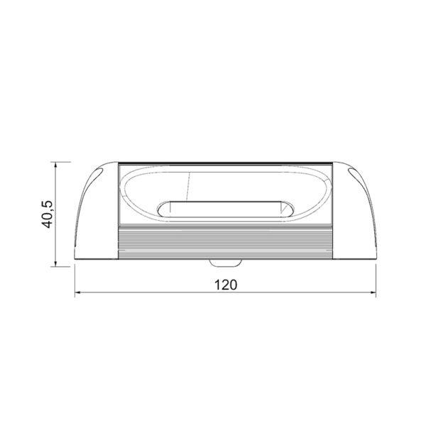 SANEL 24V DIŞ AYDINLATMA LAMBASI (TAVAN LAMBASI) (12*0.5W LED) (SU GEÇİRMEZ) (117*55 MM) (GRİ KASA)