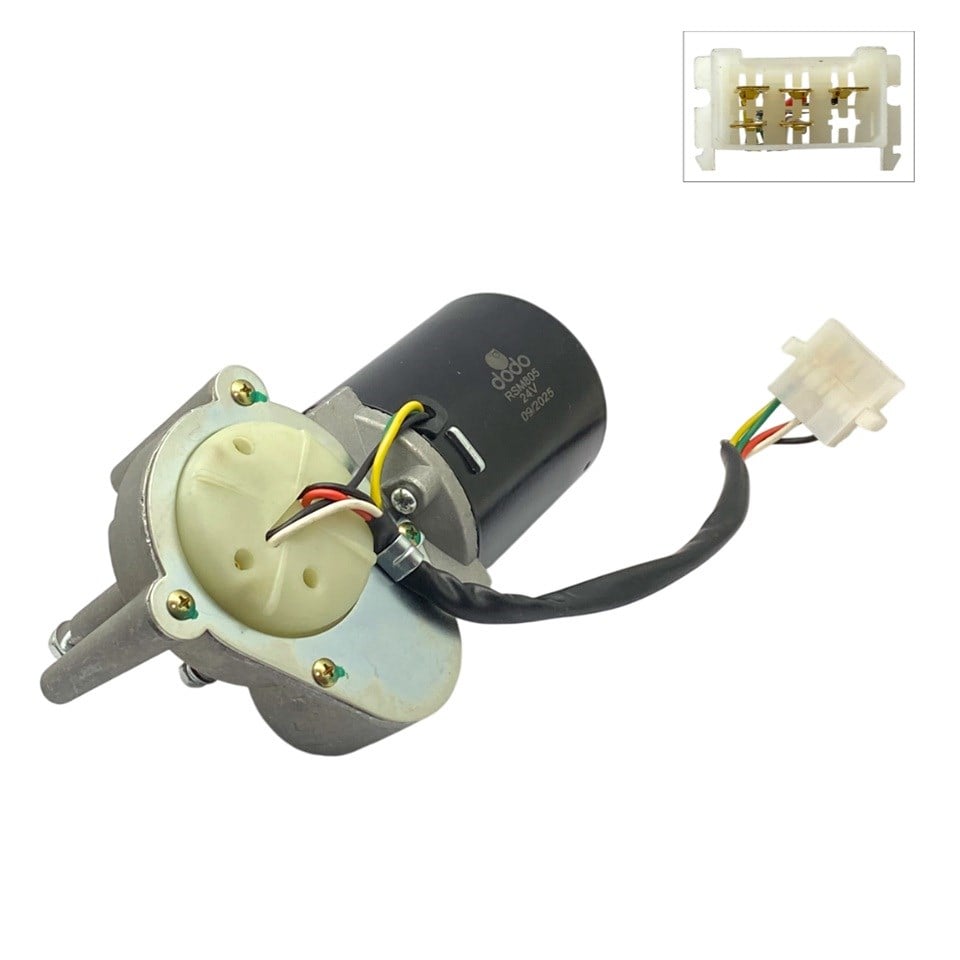 24V SİLECEK MOTORU AĞIR HİZMET (KABLOLU SOKETLİ 5 FİŞ)