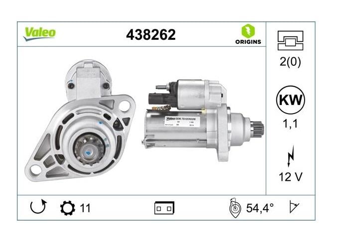 VALEO 12V MARŞ MOTORU 11 DİŞ 1.1 KW AUDI-SEAT-SKODA-VW 2010 > (START-STOP)
