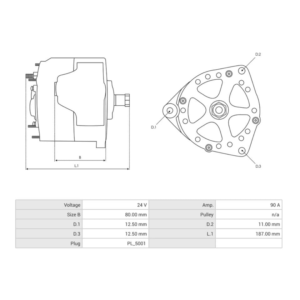 24V ALTERNATÖR DİNAMO BOSCH TİPİ 100 A (5 FİŞ YAN SOKETLİ) (.-S-IG-L-W) MAN TGA